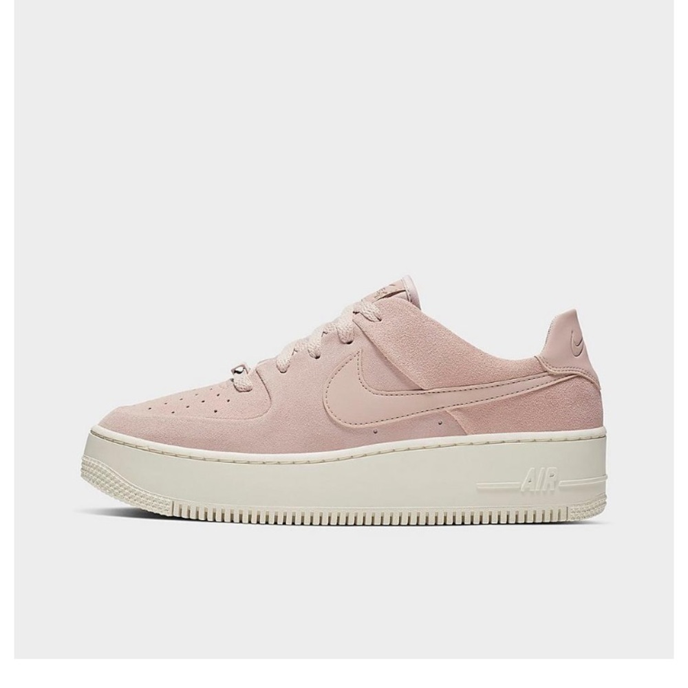 Pink velvet Nike Air Force ones 6.5